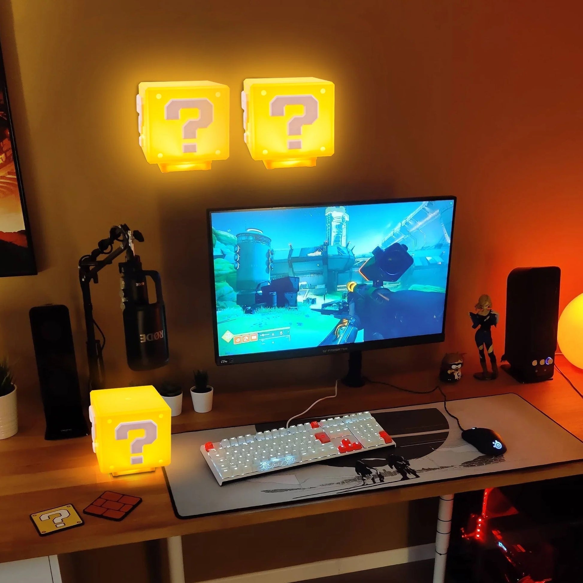 Lampe de nuit Power-Up Block - Décor de jeu inspiré de Super Mario