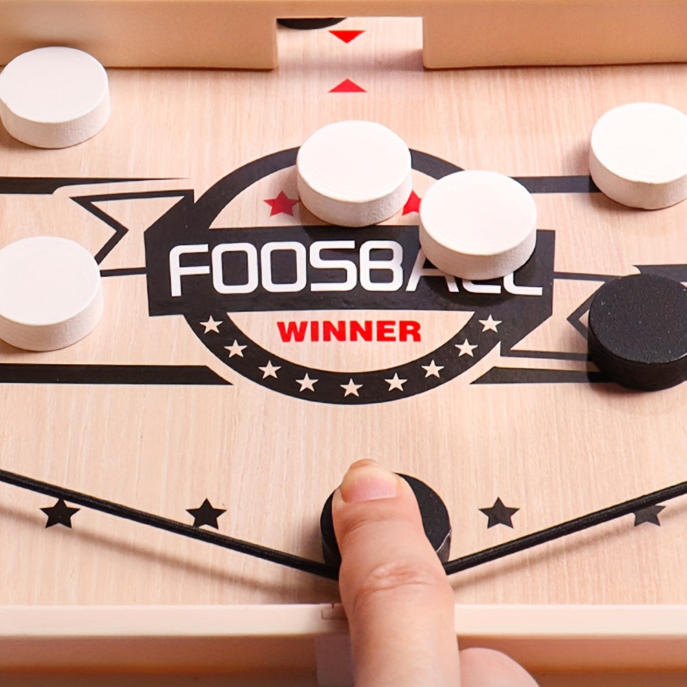 Jeu de table de hockey en bois avec lance-pierres