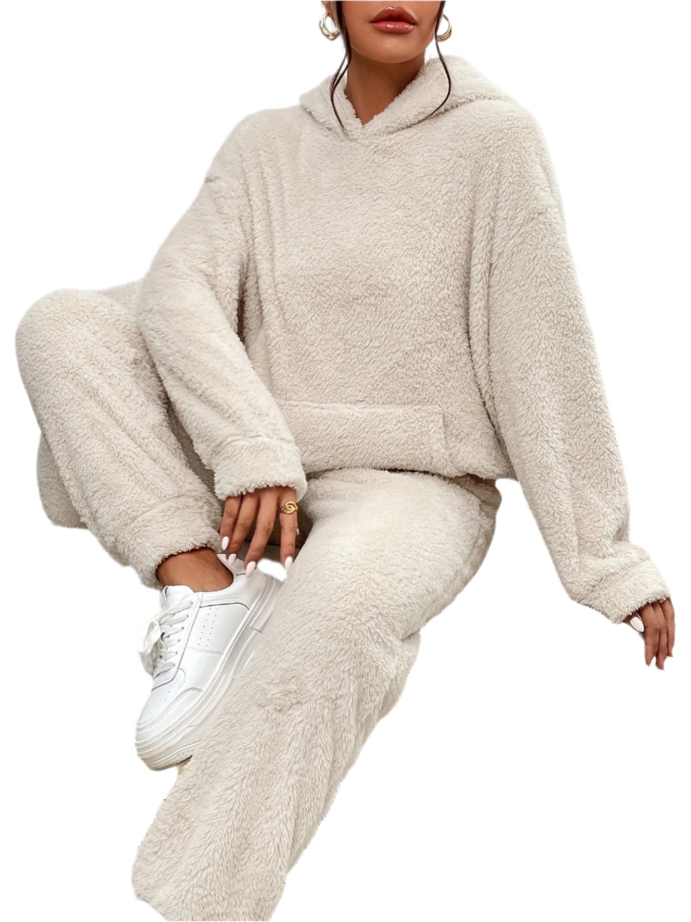 Megan - Sweat-shirt à capuche en polaire et pantalons de jogging pour femmes