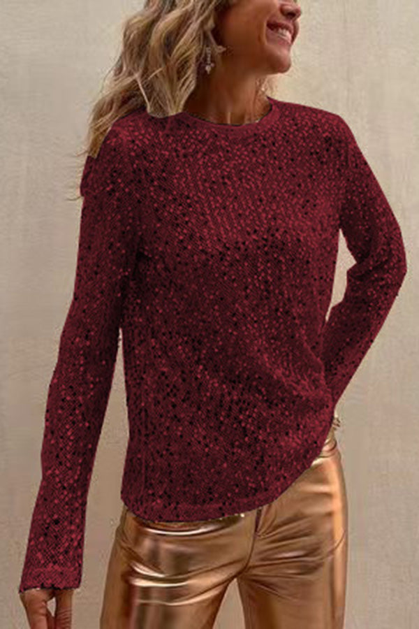 Blouse à manches longues Sonia en sequins