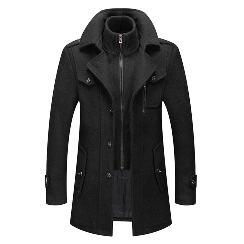Andrei - Manteau croisé en mélange de laine pour hommes