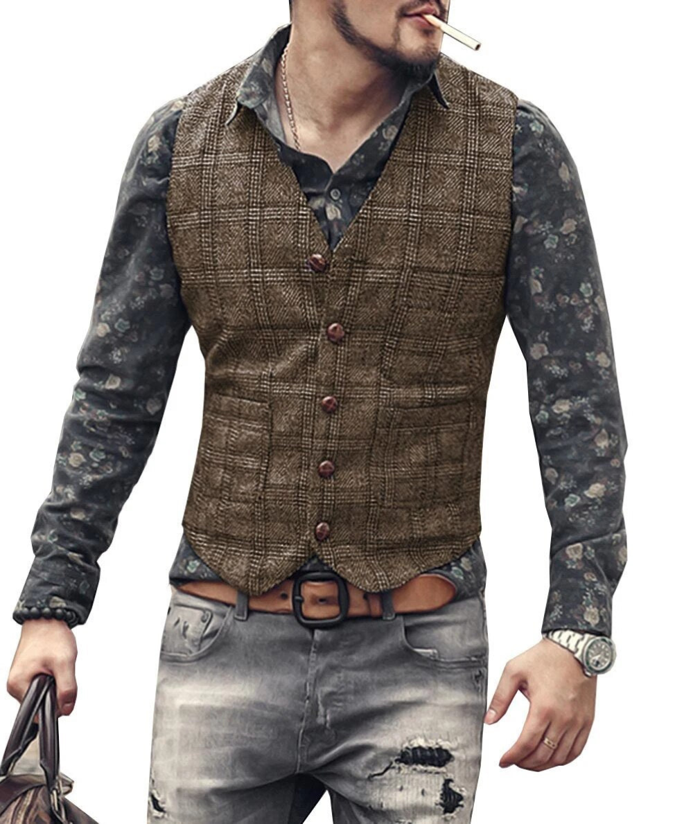 Robert - Gilet en tweed intemporel pour homme pour une élégance classique