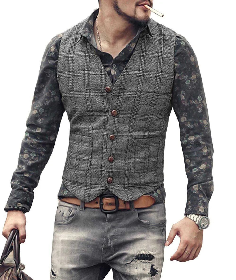 Robert - Gilet en tweed intemporel pour homme pour une élégance classique