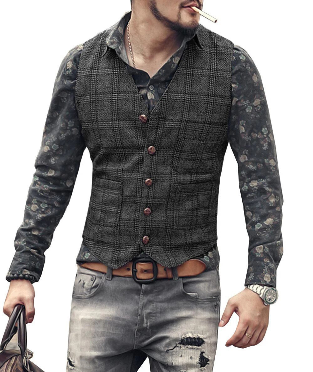Robert - Gilet en tweed intemporel pour homme pour une élégance classique