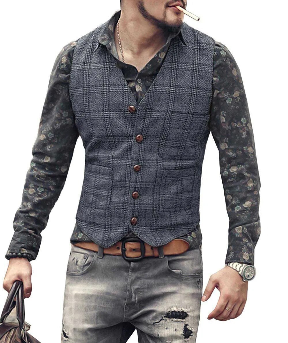 Robert - Gilet en tweed intemporel pour homme pour une élégance classique