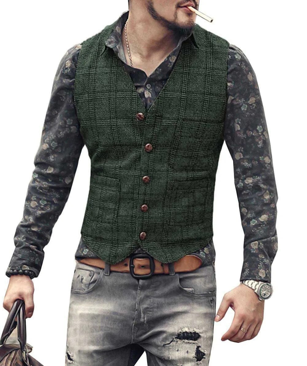 Robert - Gilet en tweed intemporel pour homme pour une élégance classique