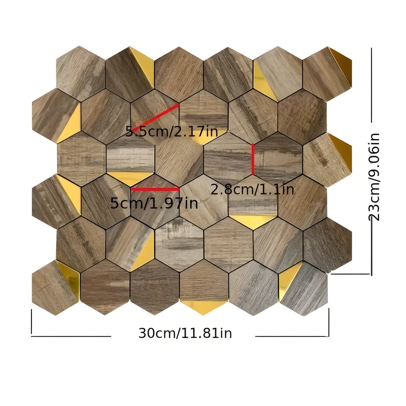 Carreaux hexagonaux autocollants stylés