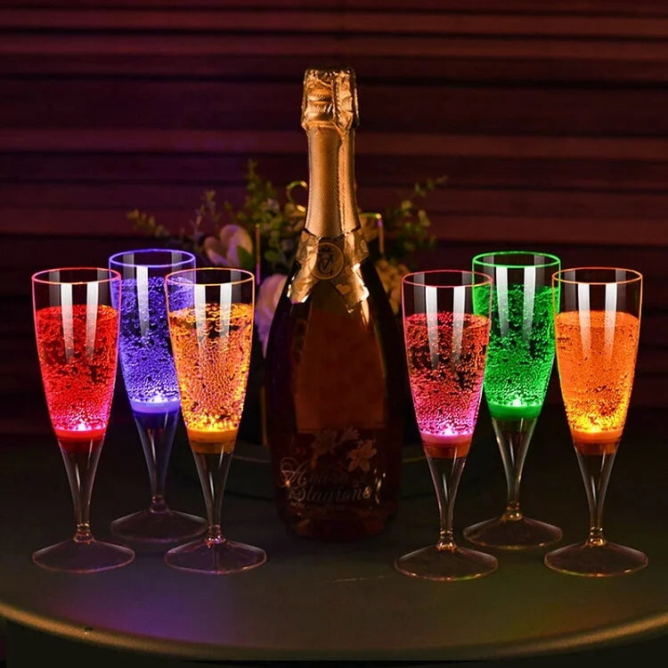 GlowSip - Lot de 6 verres à vin éclairés par LED