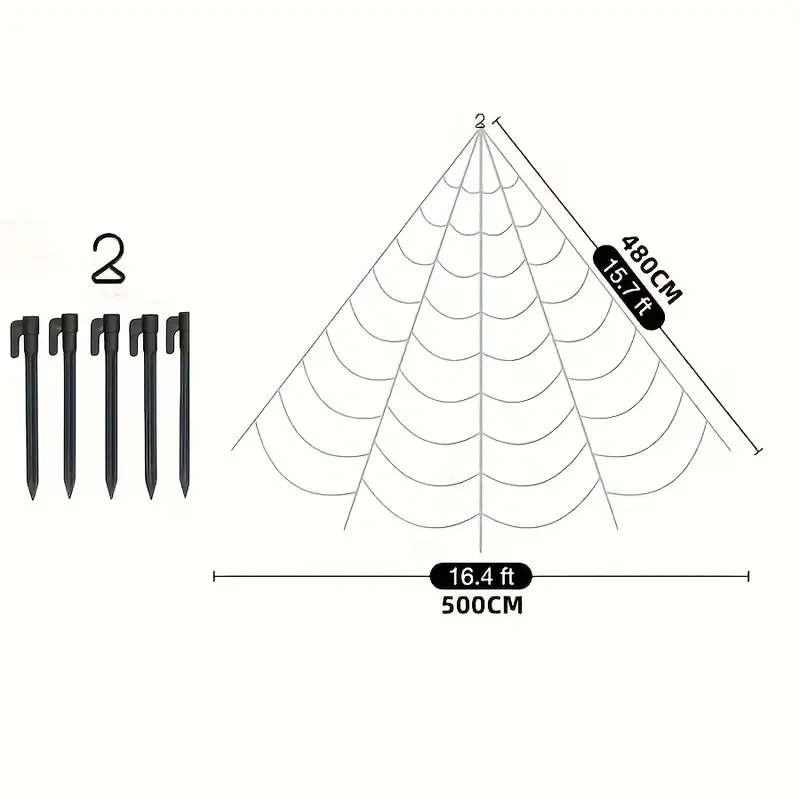 Toile d'araignée géante DarkWeave 16 ft – Décoration extérieure d'Halloween pour jardin et patio