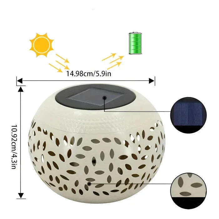 TwinkleSparkle - Lampe solaire élégante avec un charmant motif à pois