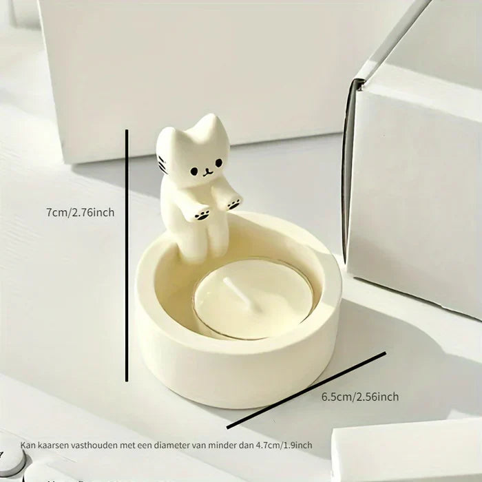 KittyLite - Plateau moderne en résine avec décoration de chat