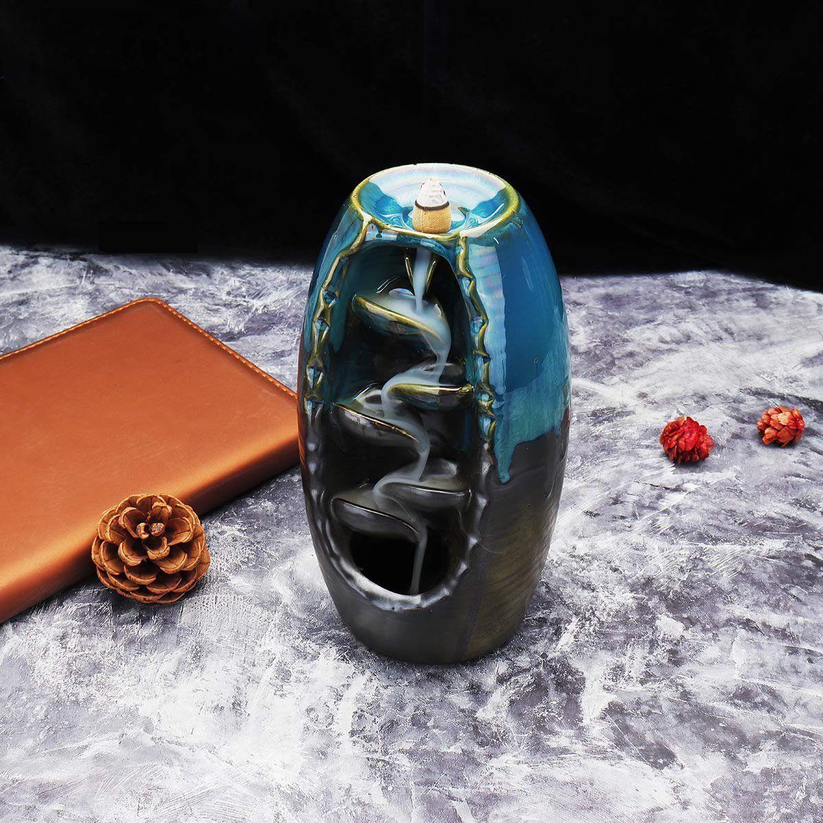 ZenFlow Porte-encens – Design Fait Main avec Effet Apaisant de Cascade