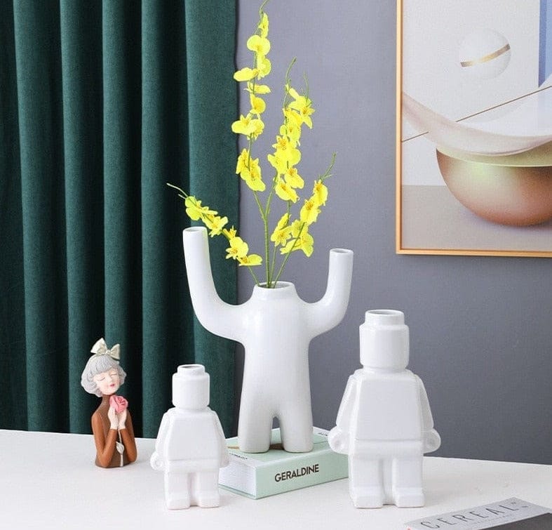 RoboBloom Pots de Fleurs Robot Modernes – Décoration Unique pour Votre Maison