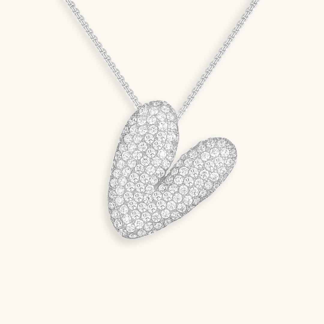 Collier LunaBubble Initial avec Look Diamant – Cadeau Personnel pour la Fête des Mères
