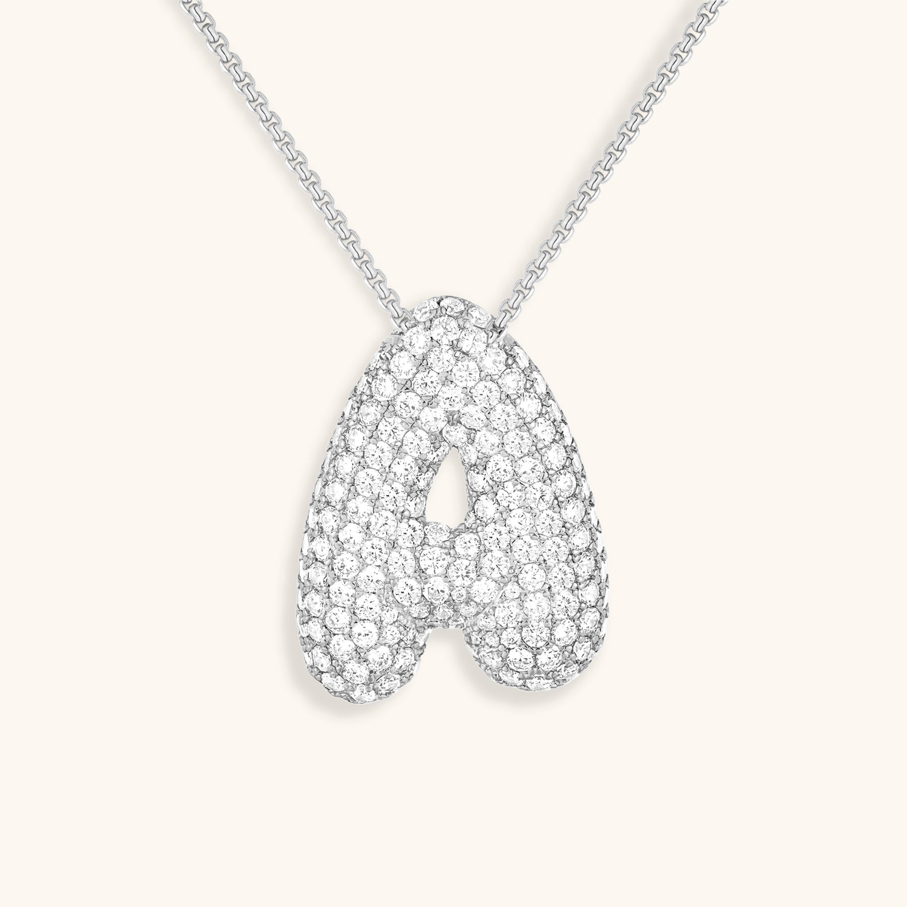 Collier LunaBubble Initial avec Look Diamant – Cadeau Personnel pour la Fête des Mères