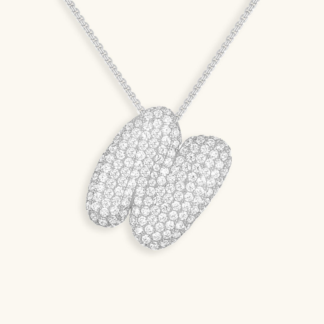 Collier LunaBubble Initial avec Look Diamant – Cadeau Personnel pour la Fête des Mères