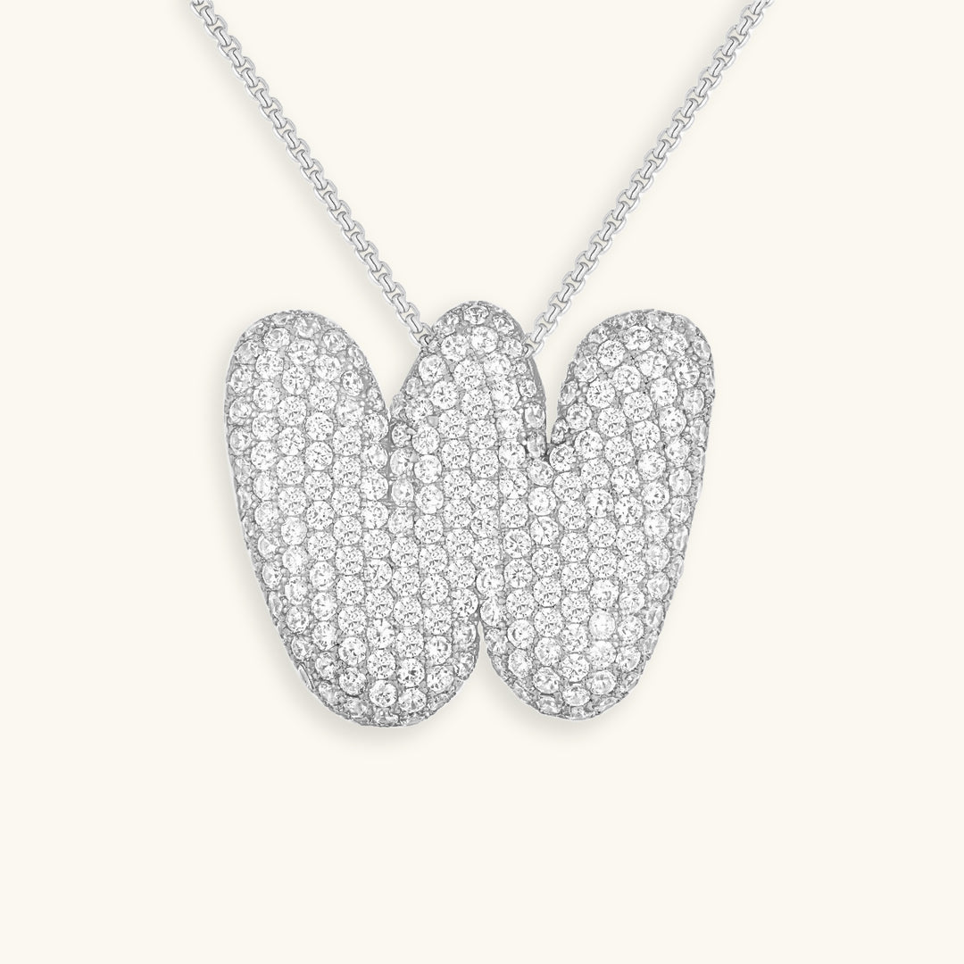 Collier LunaBubble Initial avec Look Diamant – Cadeau Personnel pour la Fête des Mères