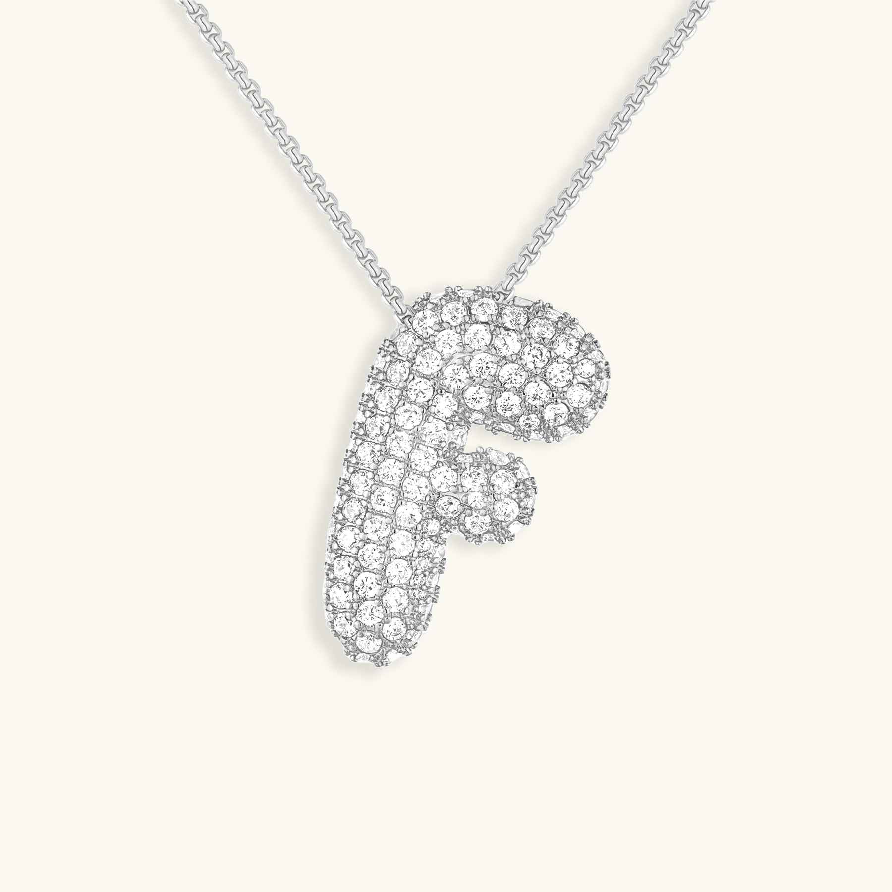Collier LunaBubble Initial avec Look Diamant – Cadeau Personnel pour la Fête des Mères