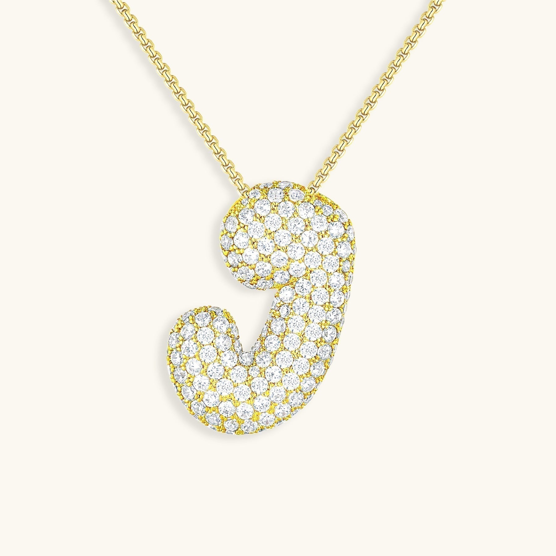 Collier LunaBubble Initial avec Look Diamant – Cadeau Personnel pour la Fête des Mères