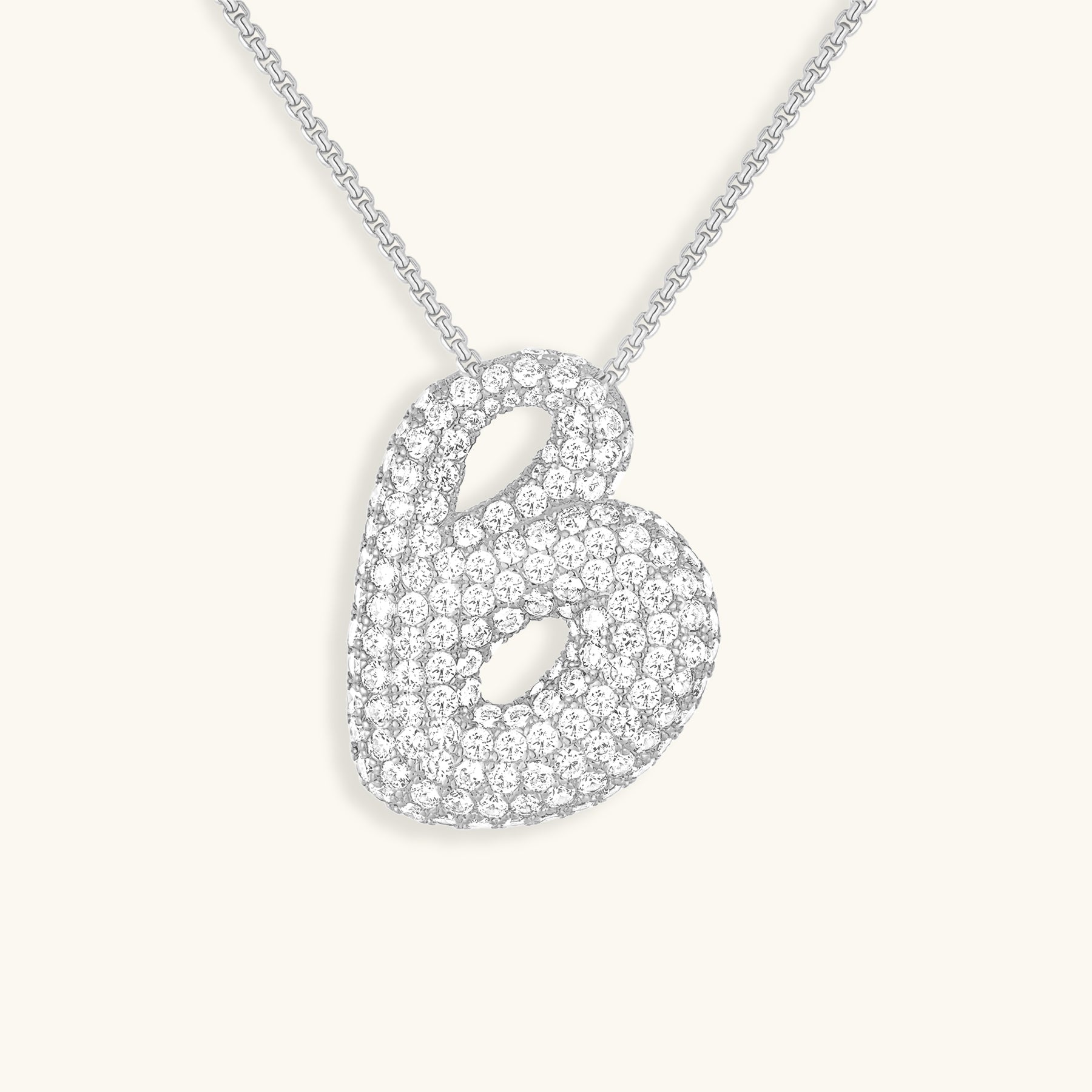 Collier LunaBubble Initial avec Look Diamant – Cadeau Personnel pour la Fête des Mères