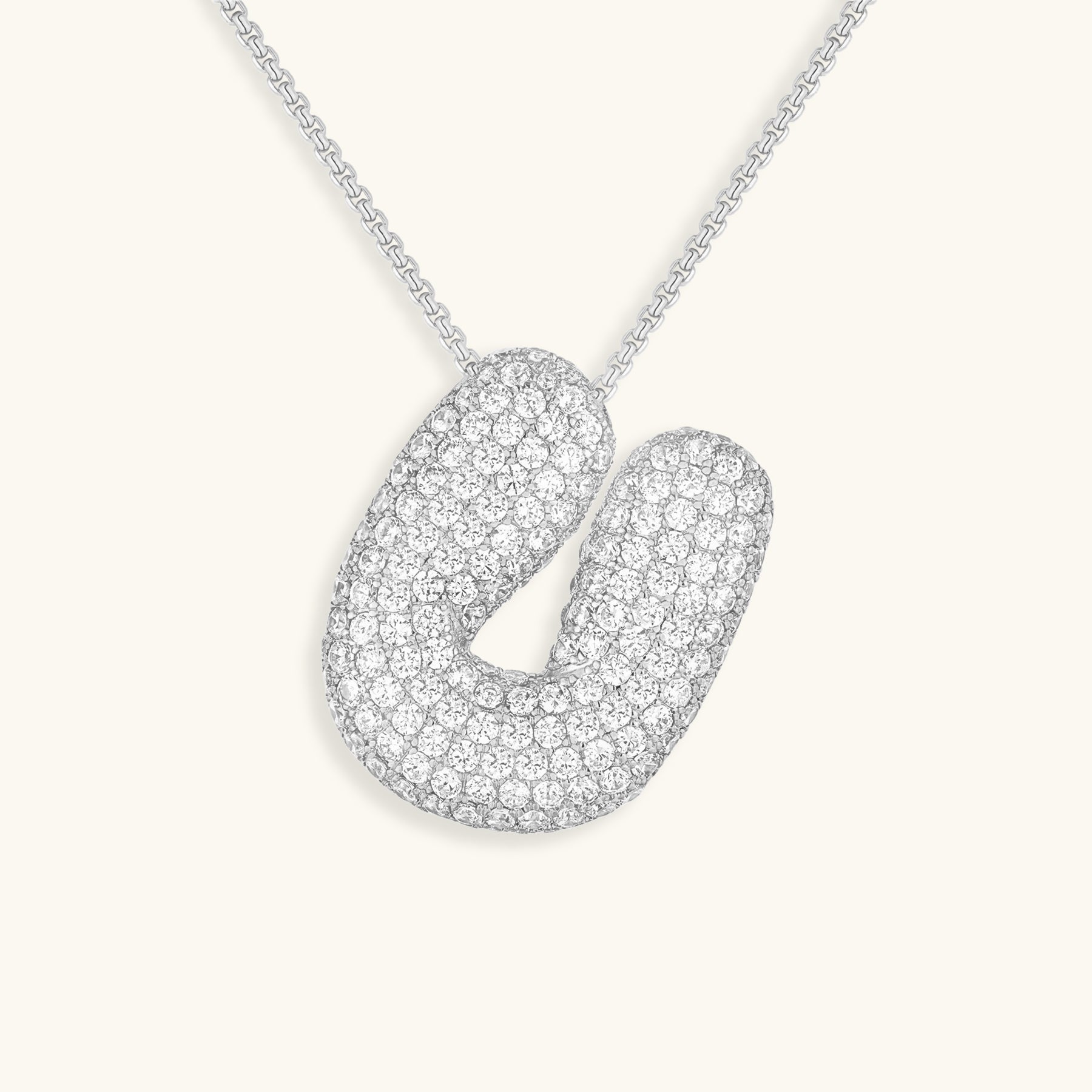 Collier LunaBubble Initial avec Look Diamant – Cadeau Personnel pour la Fête des Mères