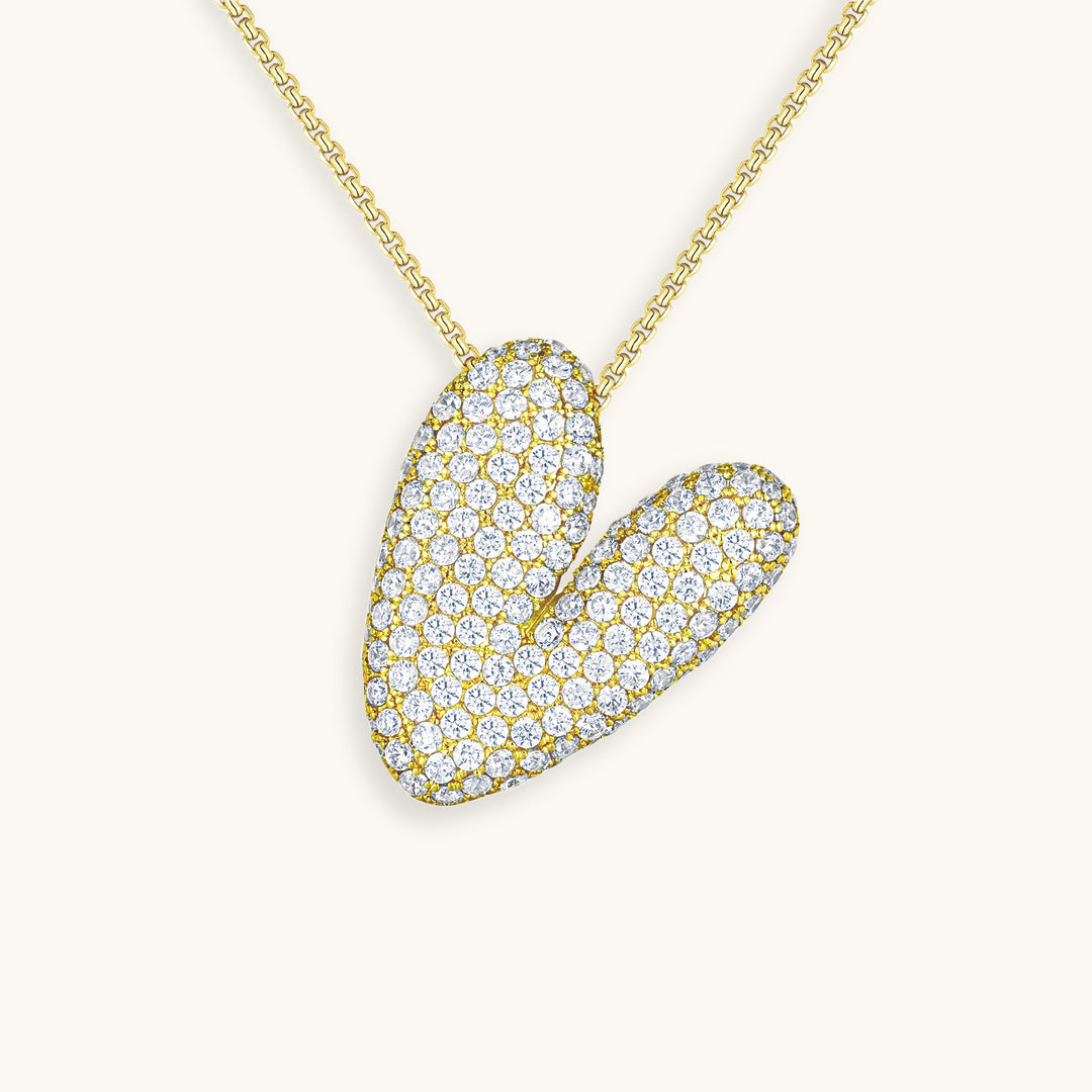 Collier LunaBubble Initial avec Look Diamant – Cadeau Personnel pour la Fête des Mères