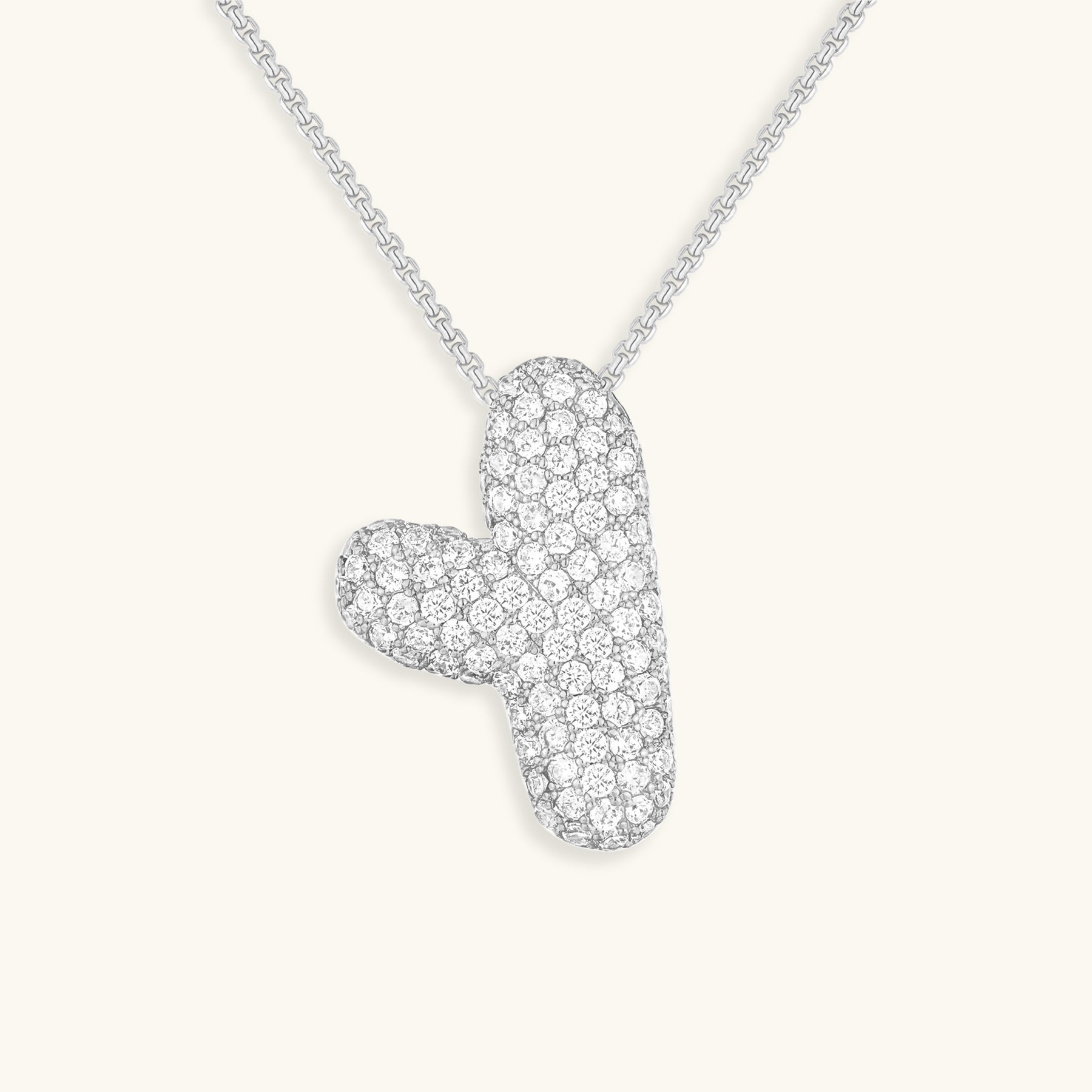 Collier LunaBubble Initial avec Look Diamant – Cadeau Personnel pour la Fête des Mères