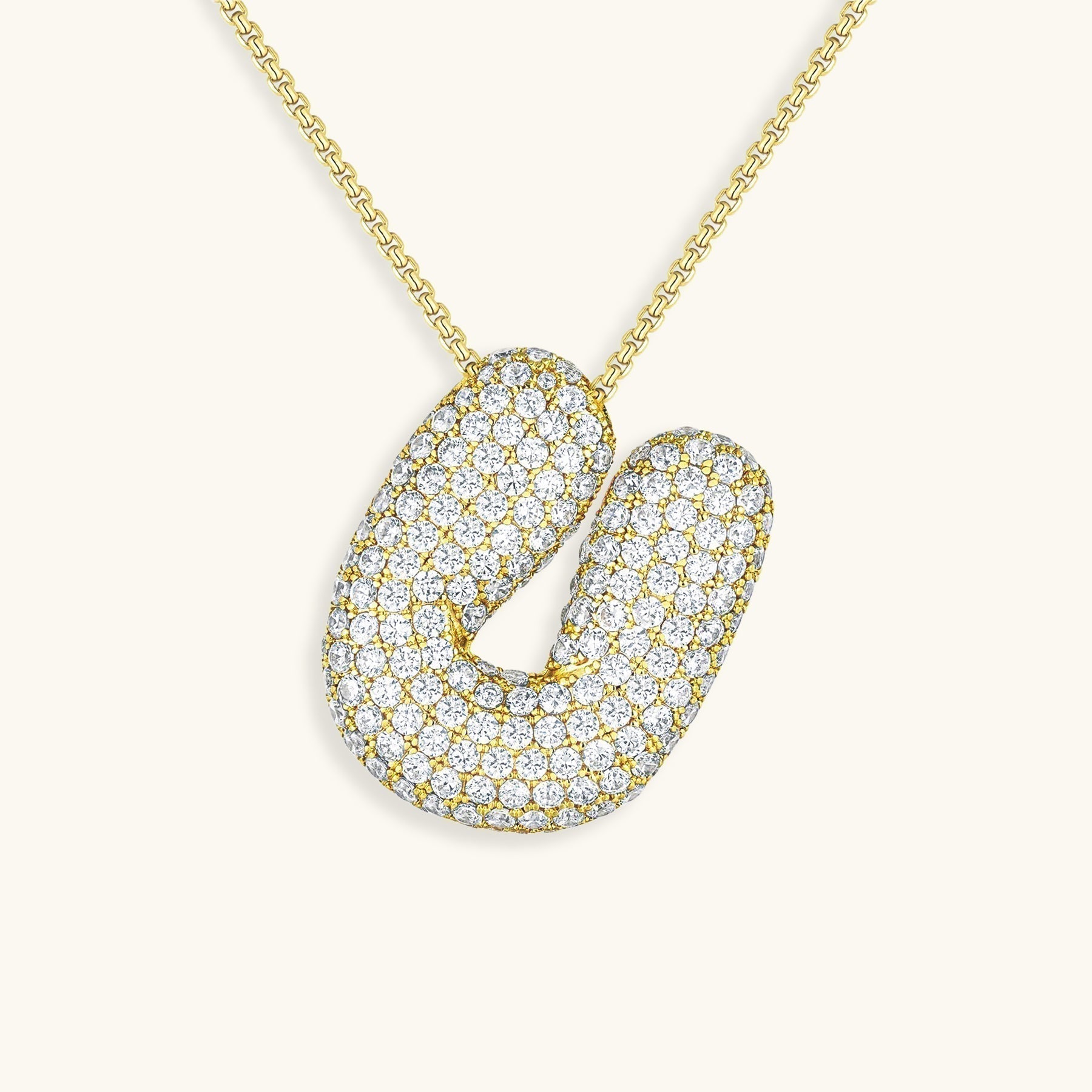 Collier LunaBubble Initial avec Look Diamant – Cadeau Personnel pour la Fête des Mères