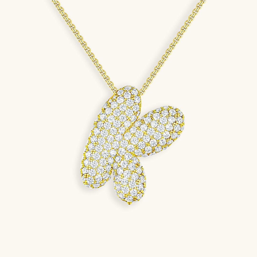 Collier LunaBubble Initial avec Look Diamant – Cadeau Personnel pour la Fête des Mères