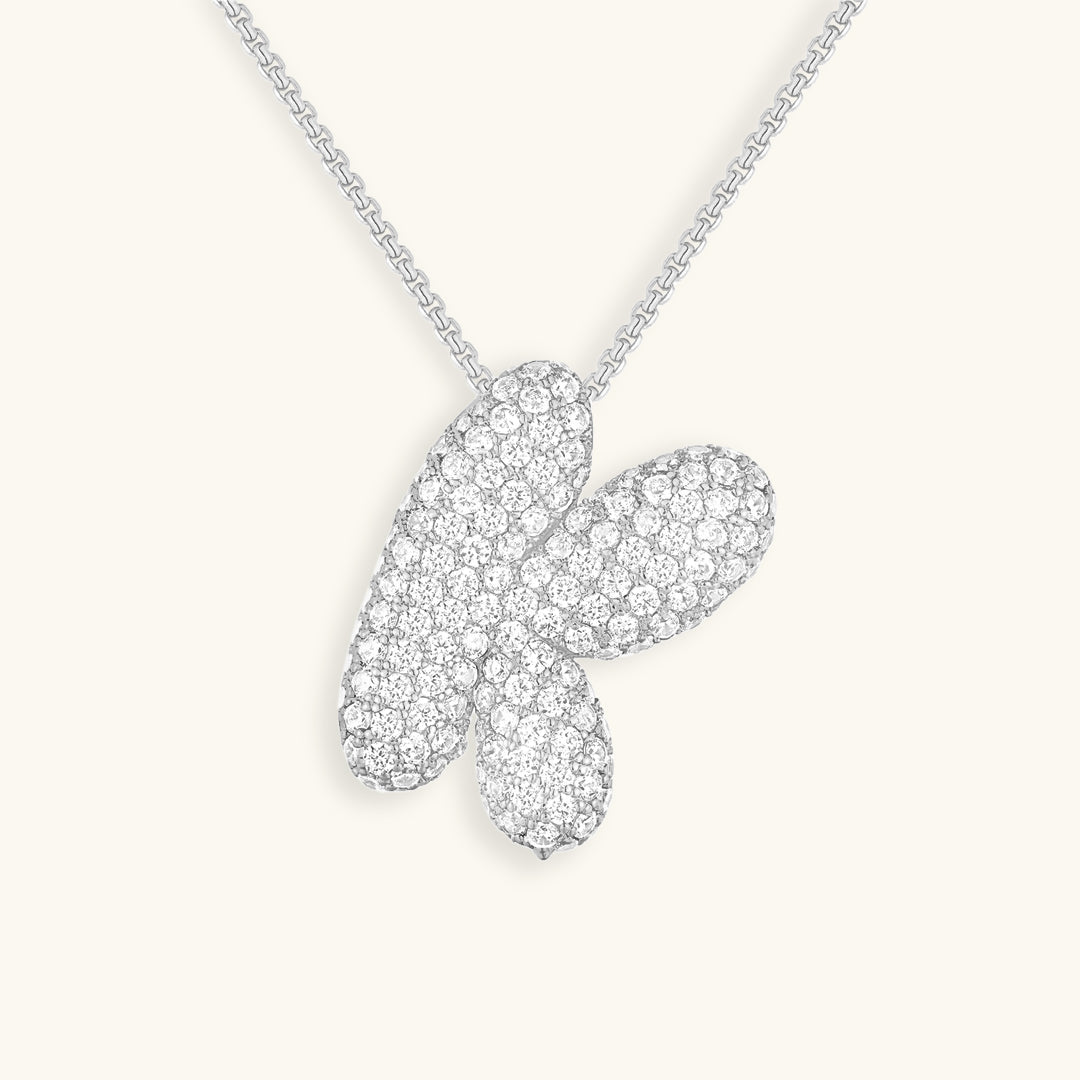 Collier LunaBubble Initial avec Look Diamant – Cadeau Personnel pour la Fête des Mères