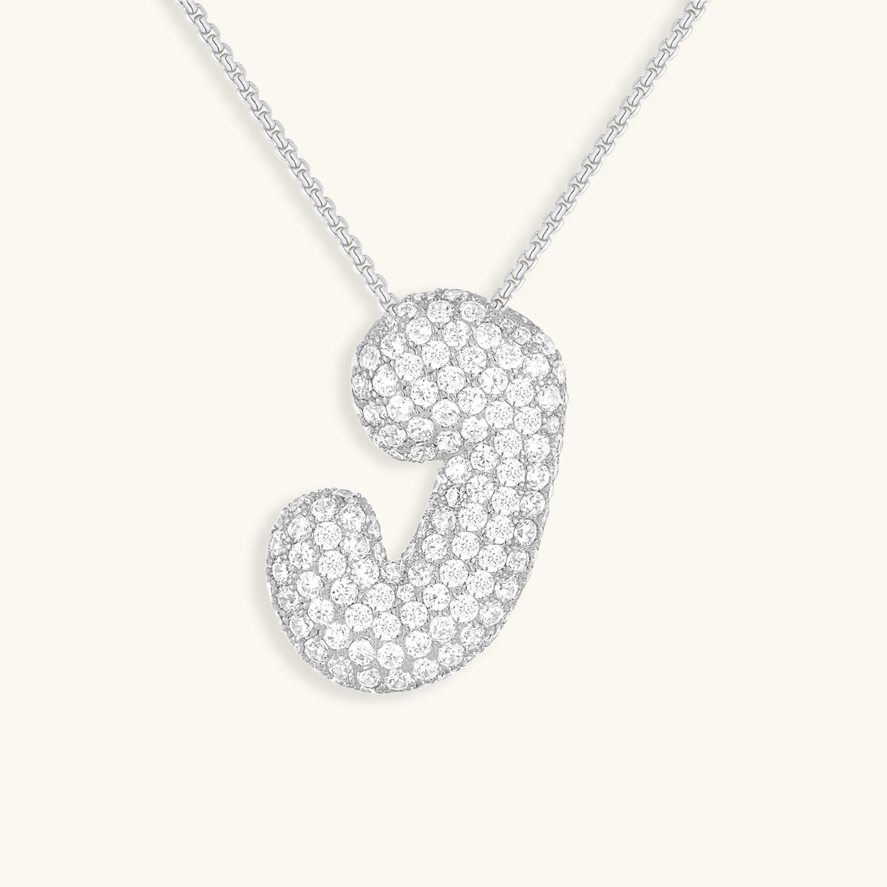 Collier LunaBubble Initial avec Look Diamant – Cadeau Personnel pour la Fête des Mères