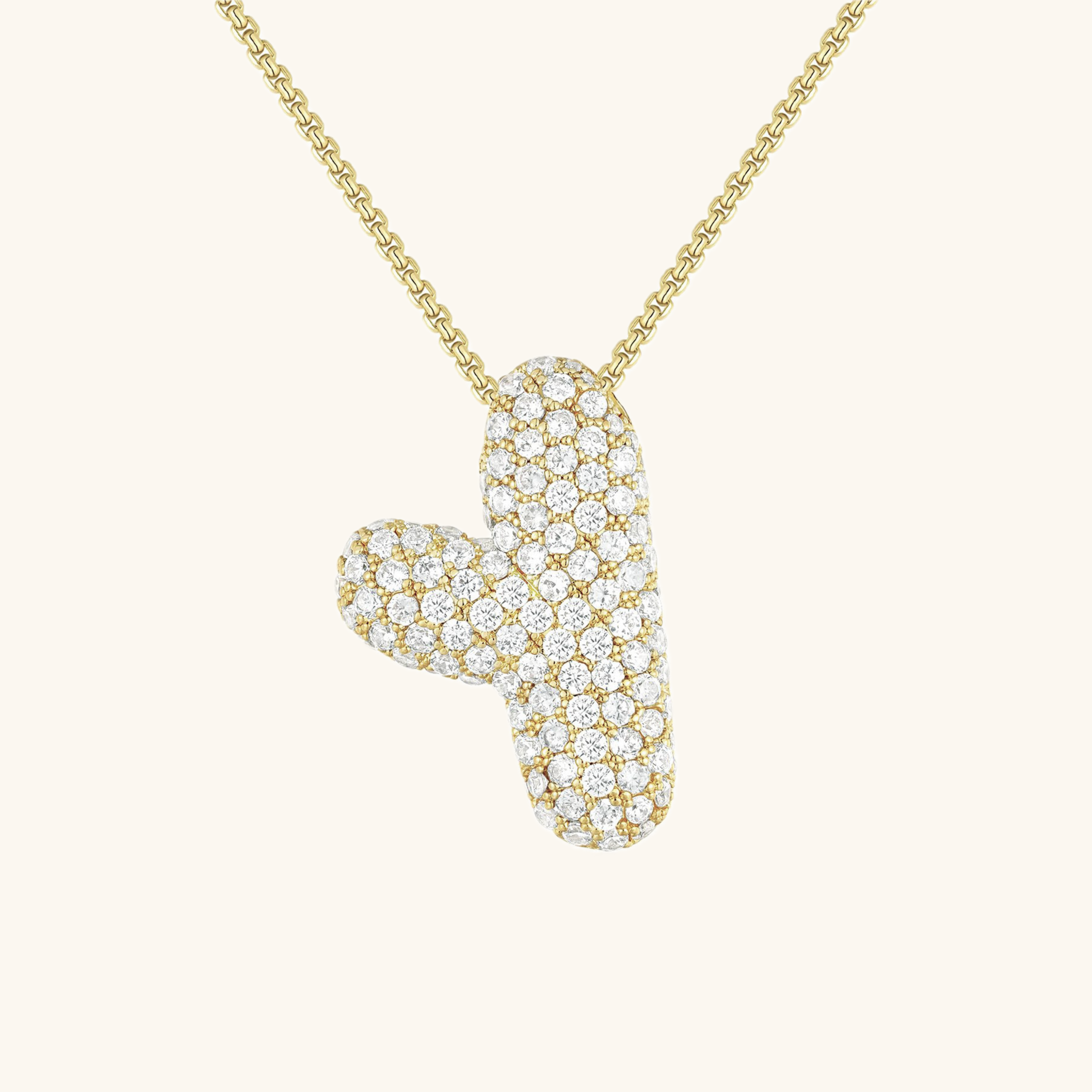 Collier LunaBubble Initial avec Look Diamant – Cadeau Personnel pour la Fête des Mères