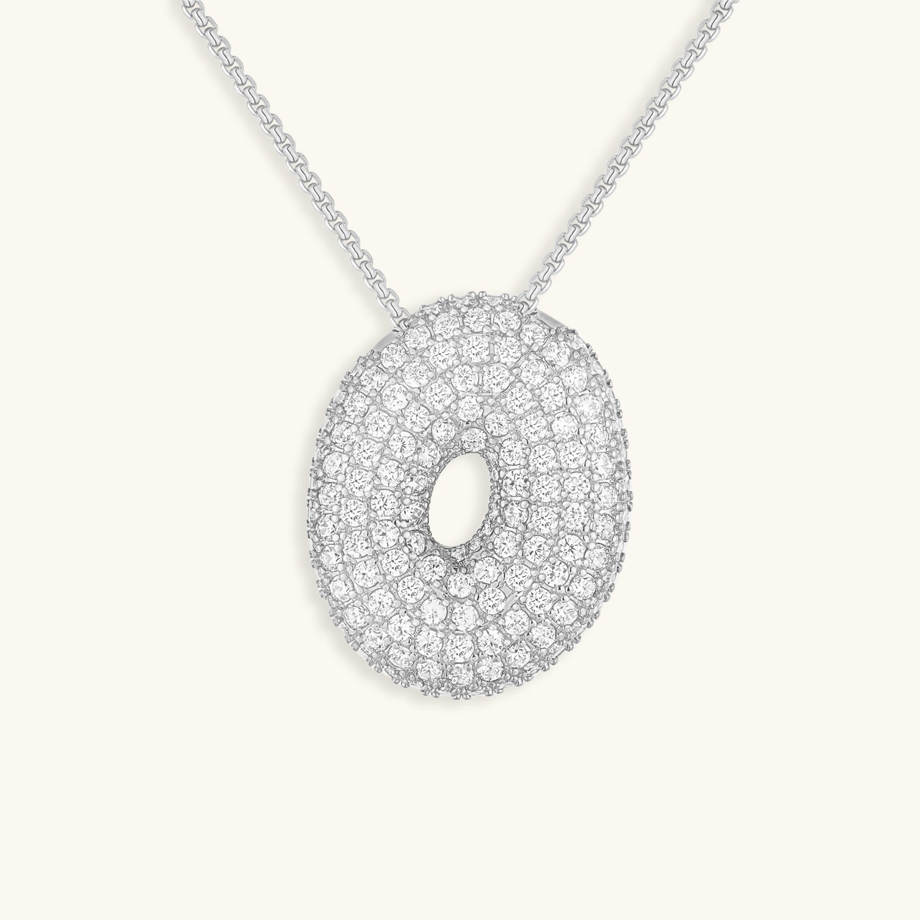 Collier LunaBubble Initial avec Look Diamant – Cadeau Personnel pour la Fête des Mères