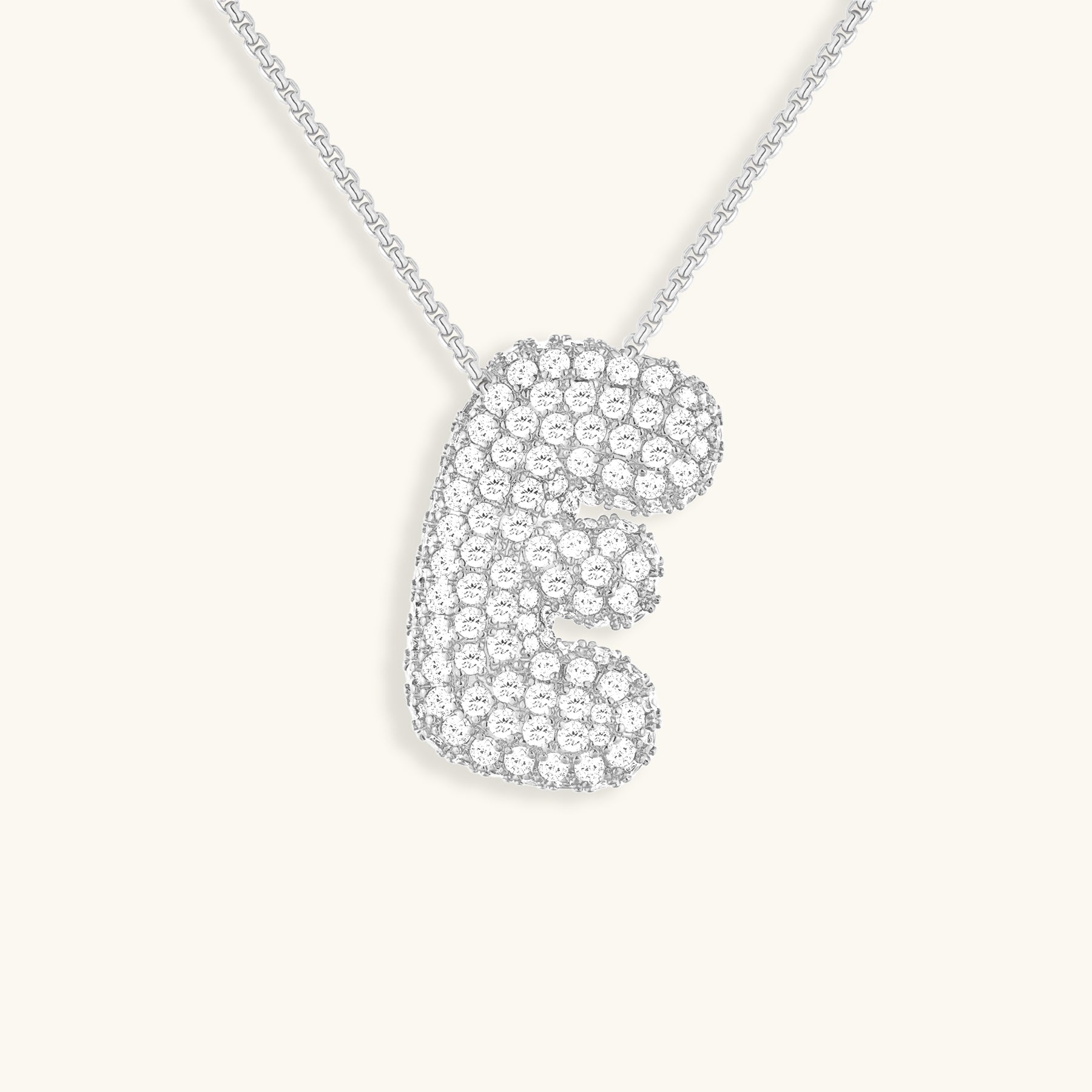 Collier LunaBubble Initial avec Look Diamant – Cadeau Personnel pour la Fête des Mères