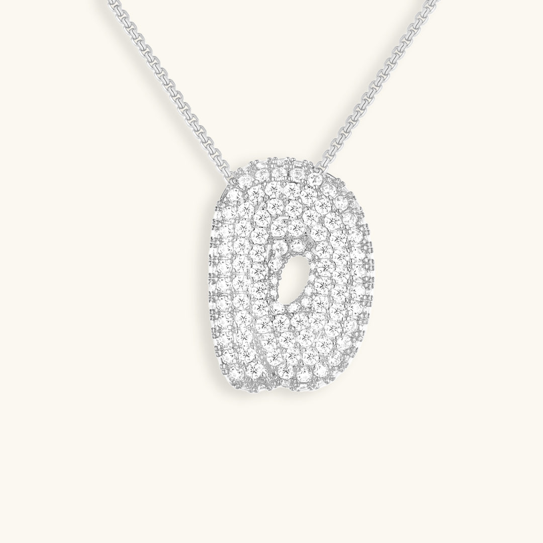 Collier LunaBubble Initial avec Look Diamant – Cadeau Personnel pour la Fête des Mères