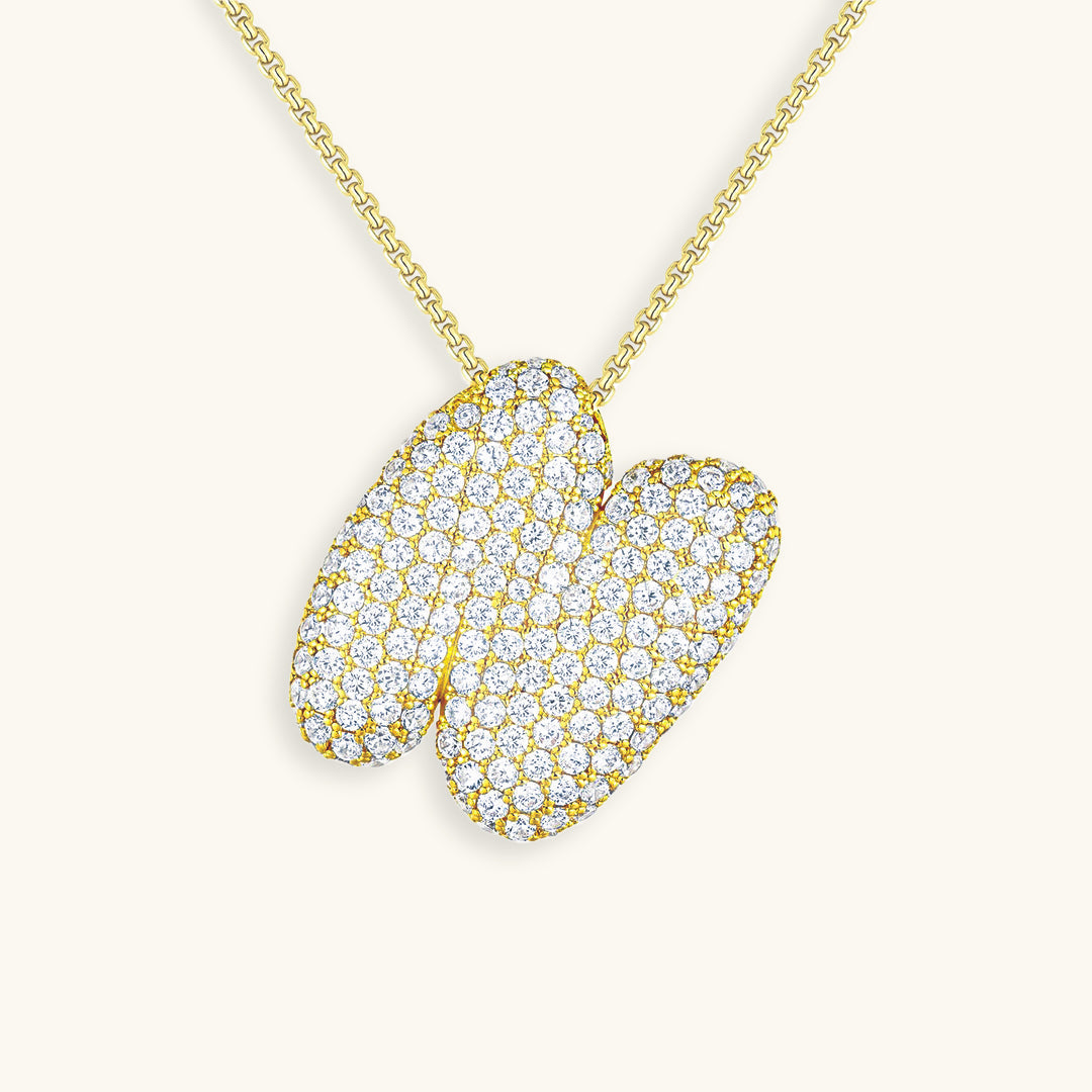 Collier LunaBubble Initial avec Look Diamant – Cadeau Personnel pour la Fête des Mères