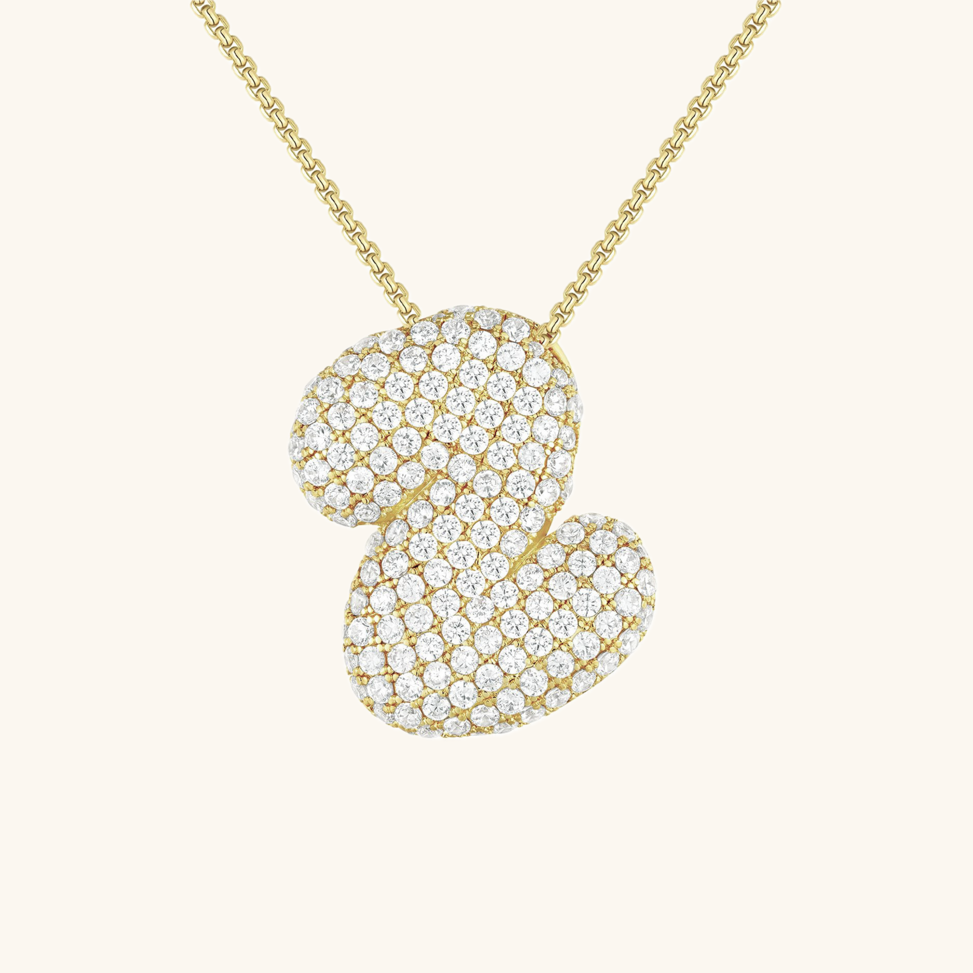 Collier LunaBubble Initial avec Look Diamant – Cadeau Personnel pour la Fête des Mères