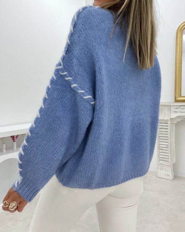 Tendance d'automne® - Pull à manches longues en bleu juvénile