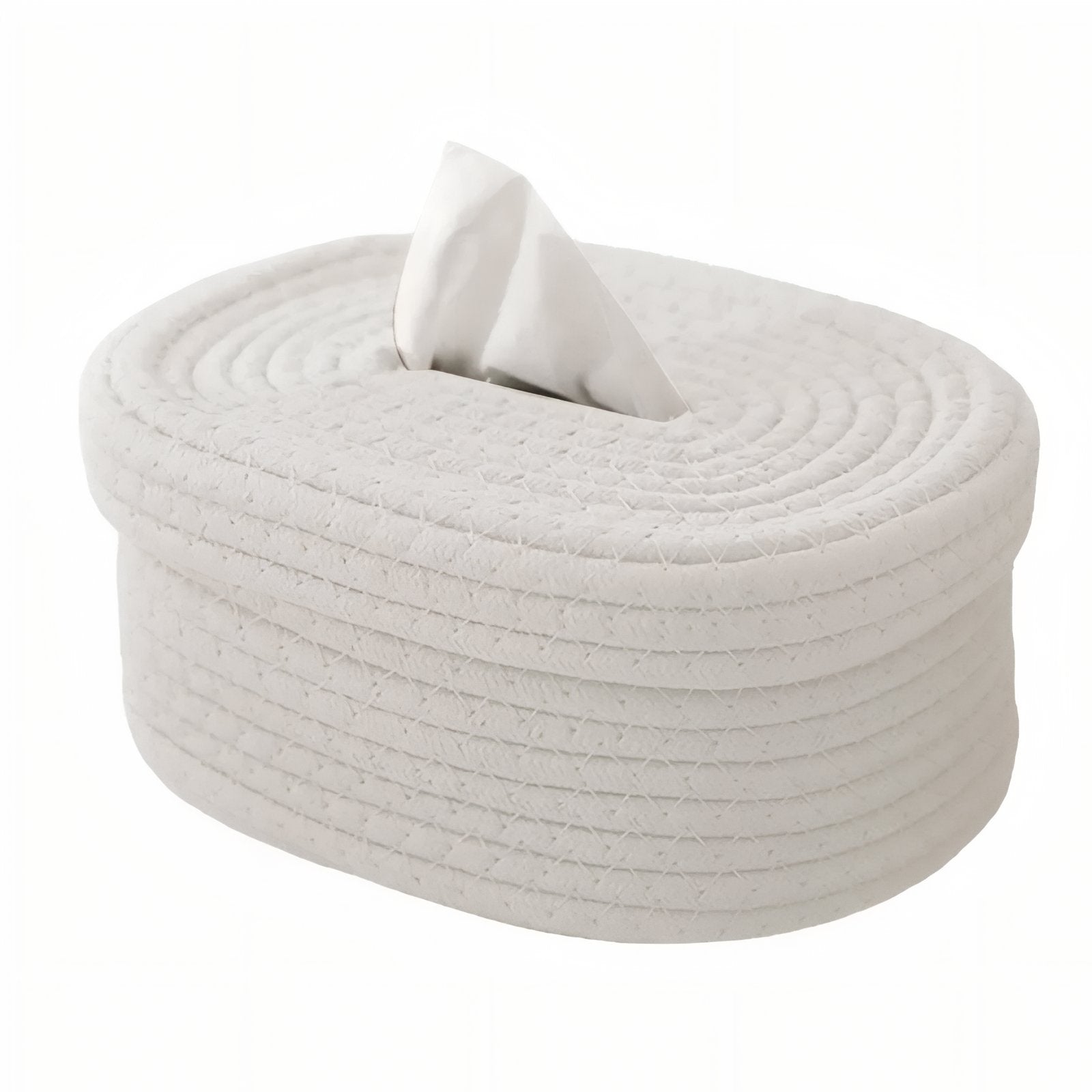 TissuElegance - Housse de boîte ovale en tissu au design élégant