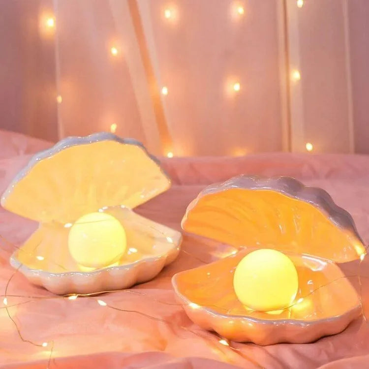 Veilleuse en forme de coquillage de perle onirique