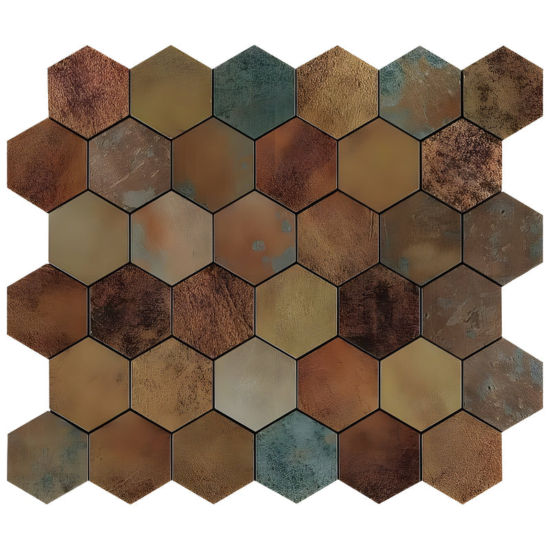 Carreaux hexagonaux autocollants stylés