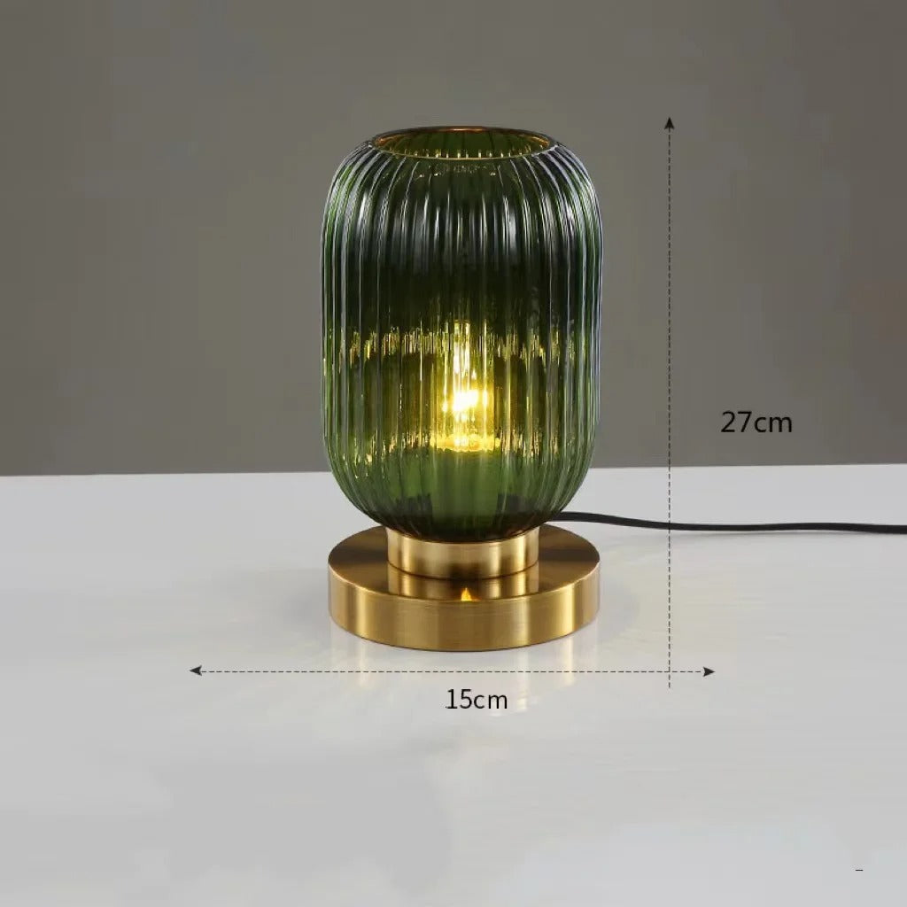Lampe de table élégante AuraGlow – Design strié avec éclairage ambiant