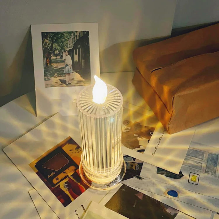 Bougie à lumière cristalline romantique