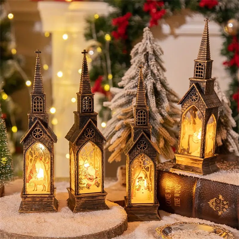 4 pièces de décorations de bougies LED de Noël