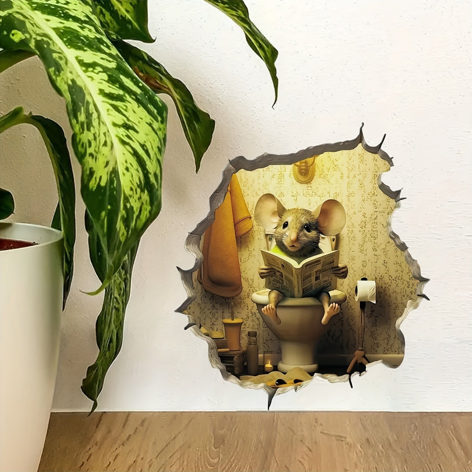 Autocollant mural en 3D pour souris