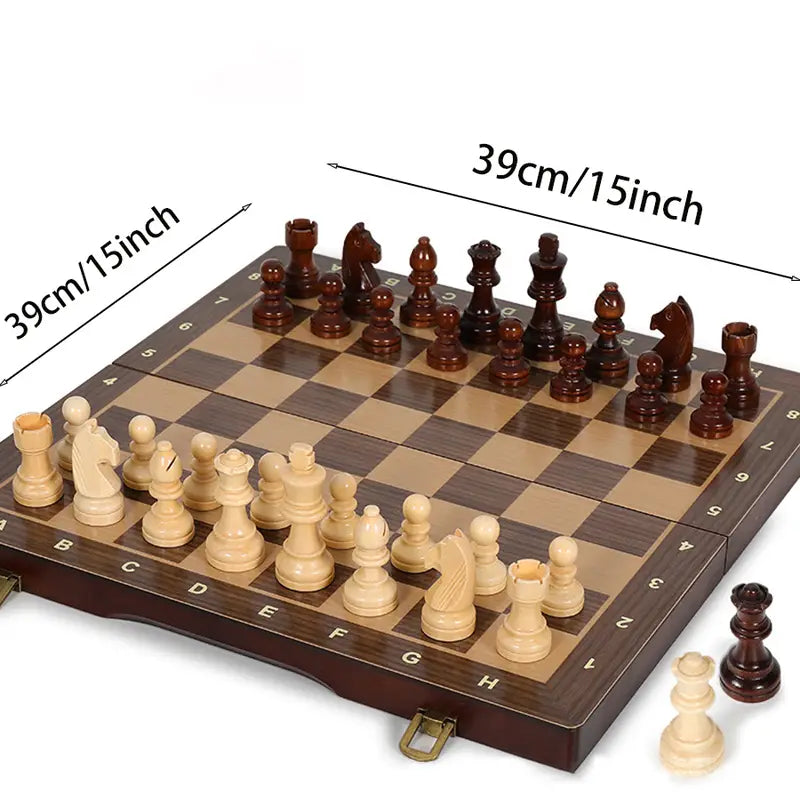 Ensemble d'Échecs Majestueux – Ensemble d'Échecs en Bois Fait Main avec Reines Supplémentaires