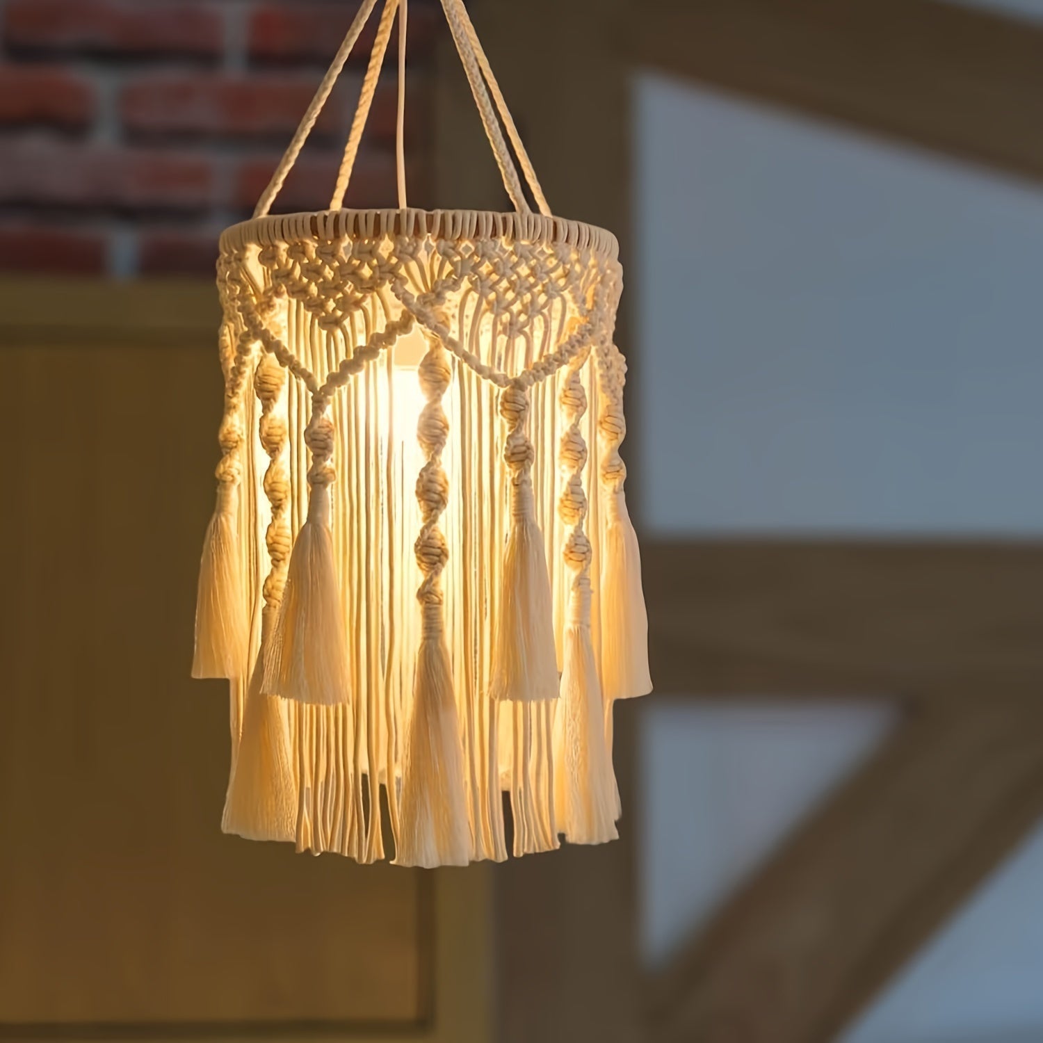 BohoGlow - Suspension en macramé tissée à la main
