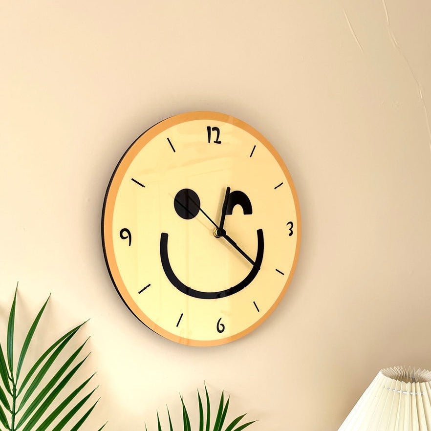 CheerTime - Horloge murale drôle avec smiley