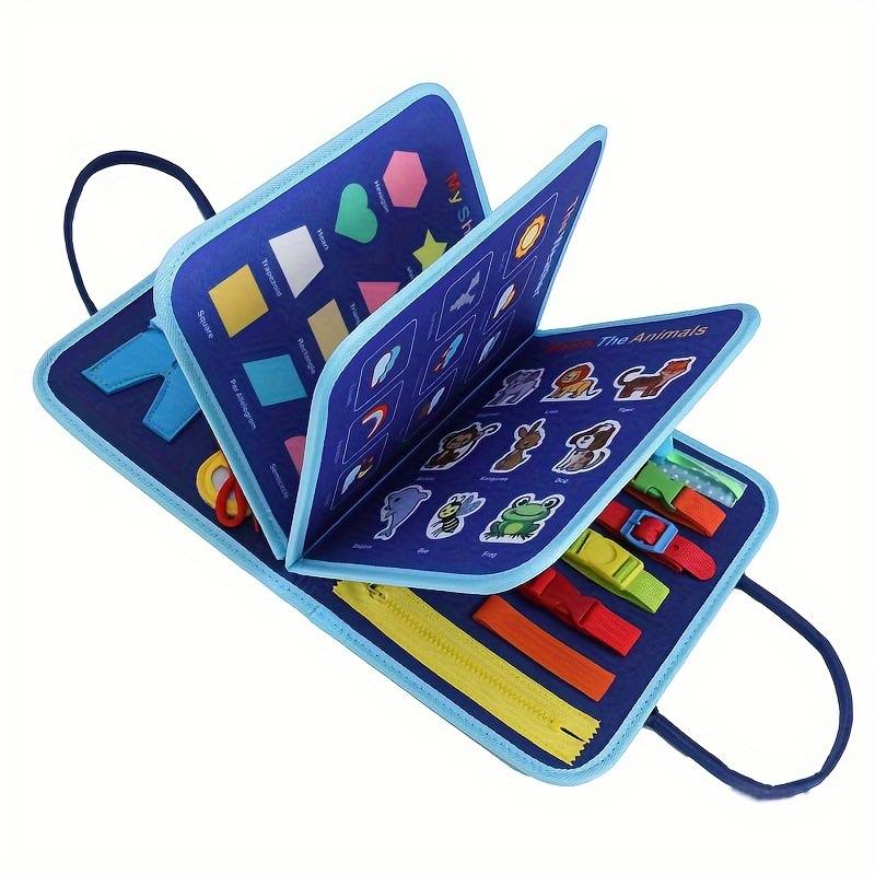 Livre d'activités Montessori engageant pour les tout-petits – Exercez la motricité fine avec des lacets, des boutons-pression et des clips