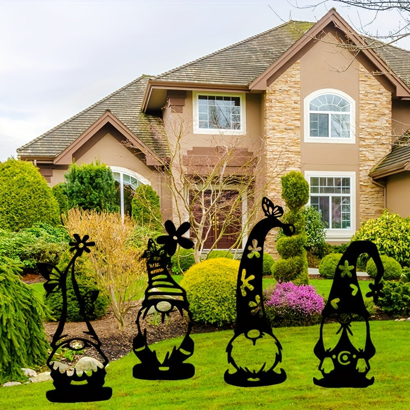 Ensemble de 4 pièces | Décor de Noël en acier festif pour le jardin